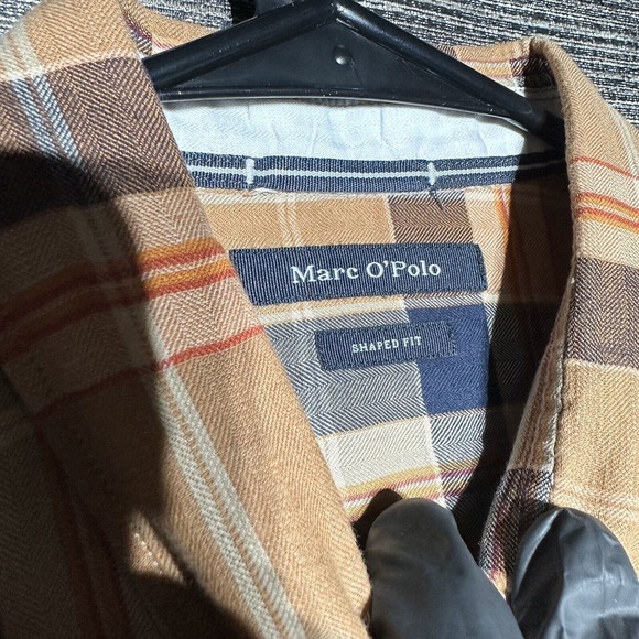 Marc O’Polo Shirt Men’s M Blue Orange Shape Fit Long Sleeve Button Up - Picture 3 of 12
